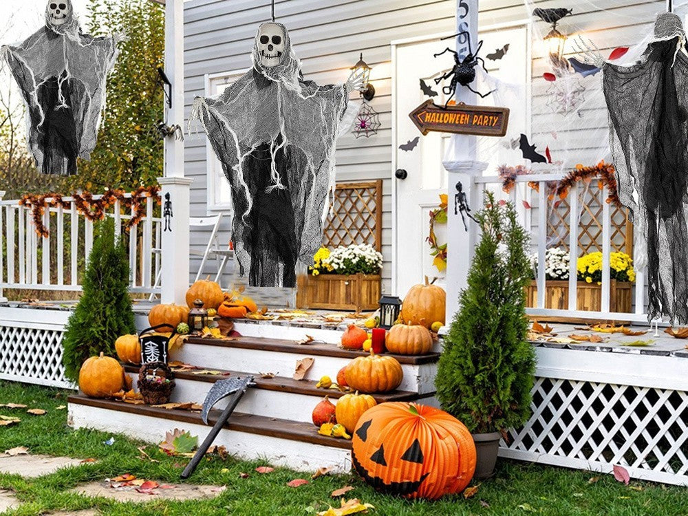 Halloween Deko Geist Hängende Figur Skelett Totenkopf Spukhaus 80cm 👻🎃