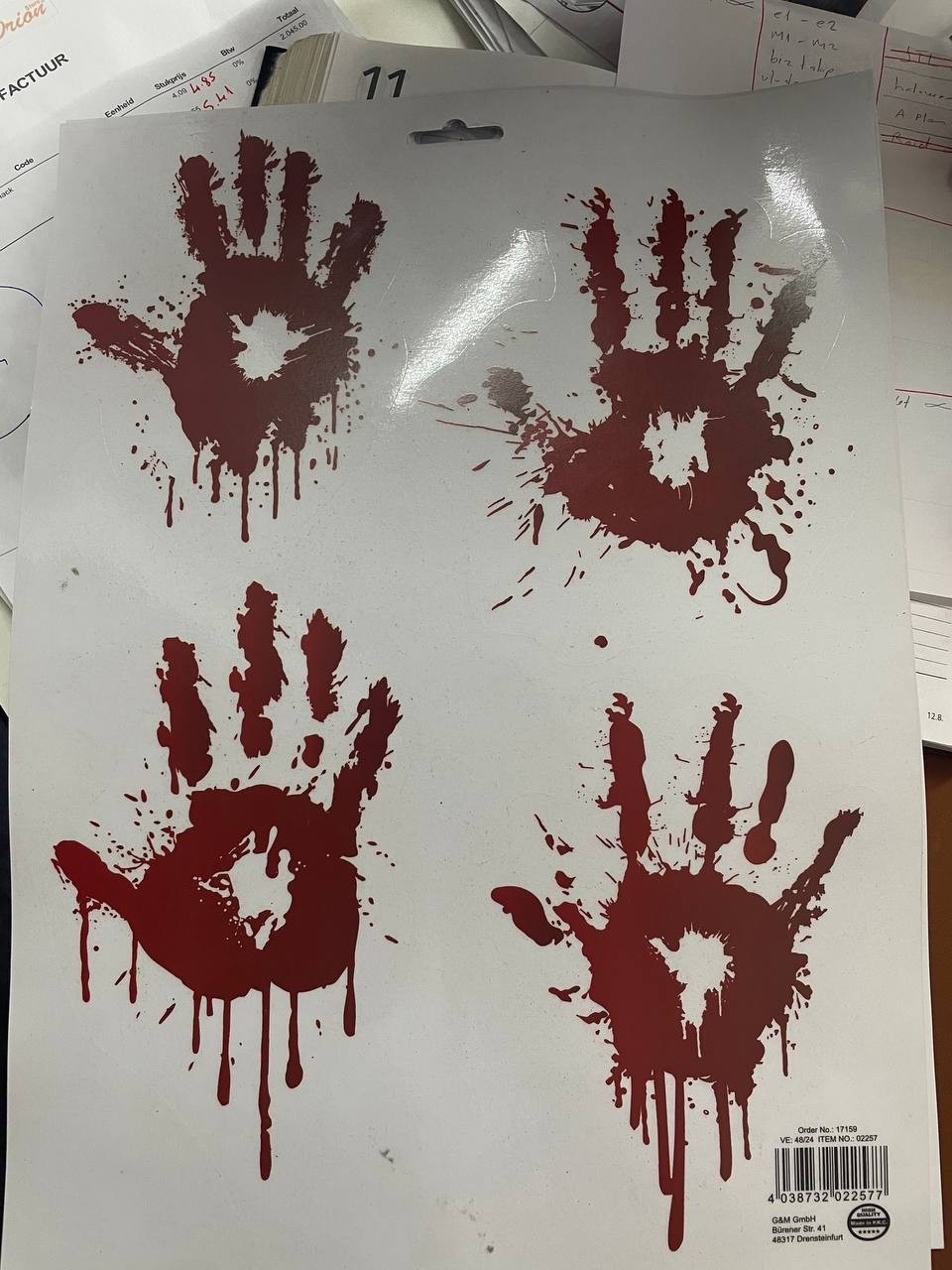 Halloween Fensterbilder Blut Aufkleber Deko Horror Party Sticker 1 Blätter -