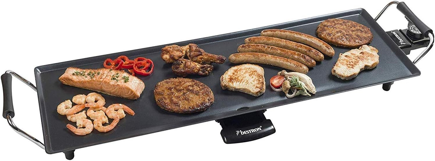 Bestron Tischgrill XL Teppanyaki Plancha Grillplatte Antihaft 1800W für 6 Person