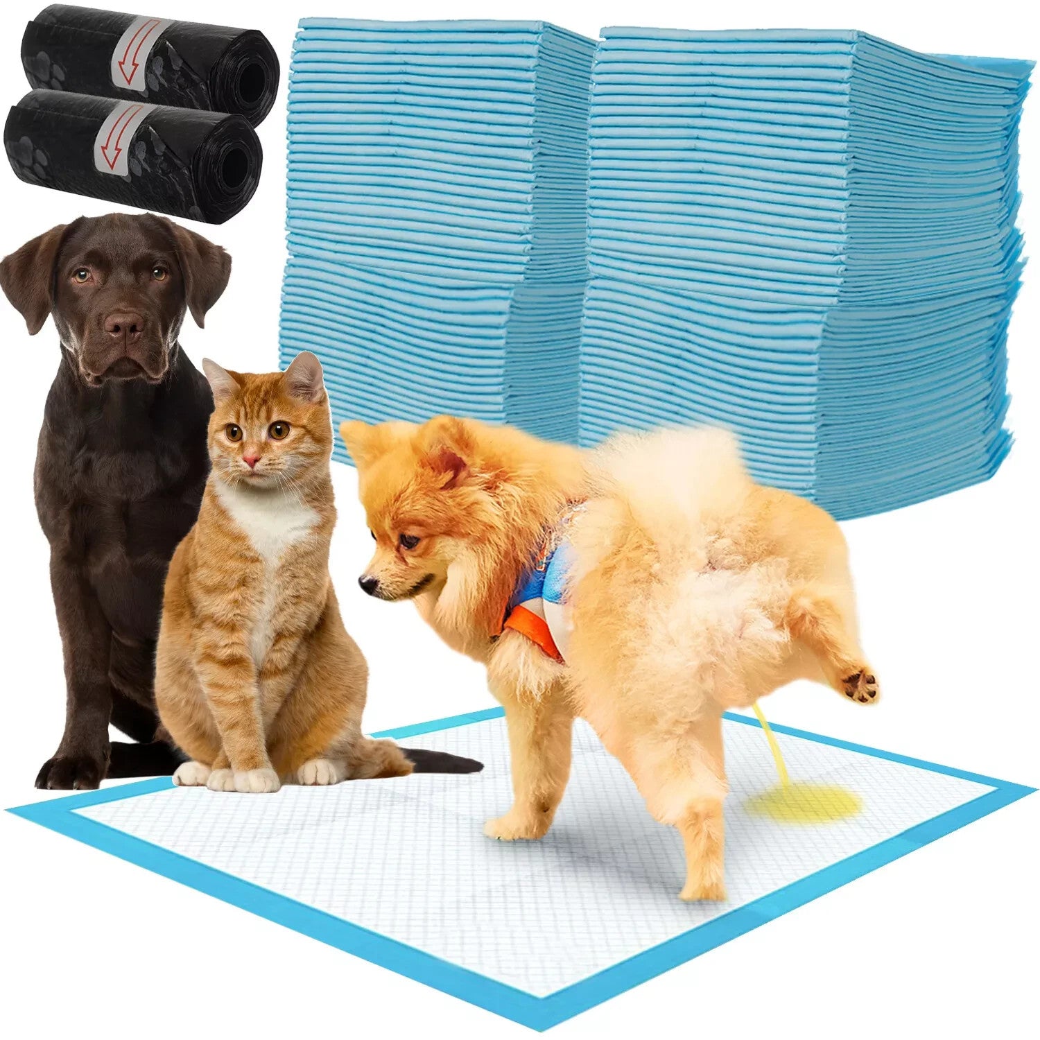 TrHundetrainingsunterlagen 100 Stück 45x33 cm saugstark + Hundeklo Zuhause