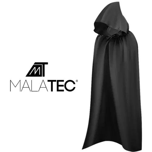 Langer Umhang mit Kapuze Schwarz 172x120 cm Halloween KostĂźm Unisex