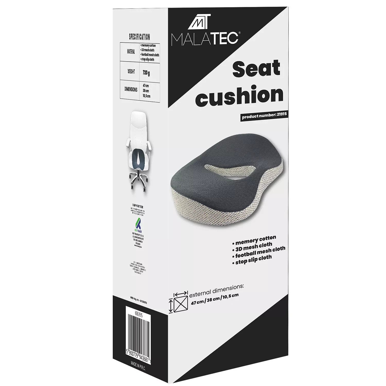 Orthopädisches Sitzkissen Memory Schaum Ergonomisch Abnehmbarer Bezug