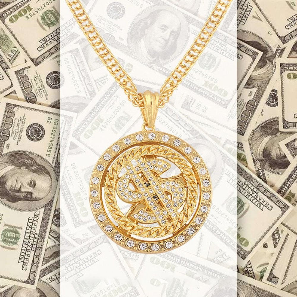 Dollar Halskette – Modischer Schmuck mit Dollarzeichen Anhänger für Party&Alltag