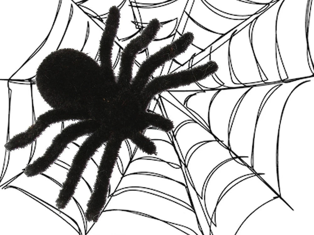 Halloween Spinnen Set 4 Stück Gruselige Schwarze Deko Spinne 11cm