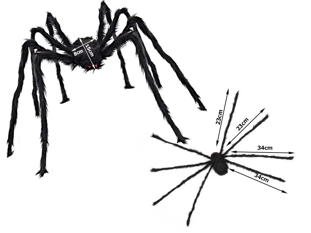 Halloween Deko Riesenspinne XXL Tarantel Schwarze Spinne mit Roten Augen