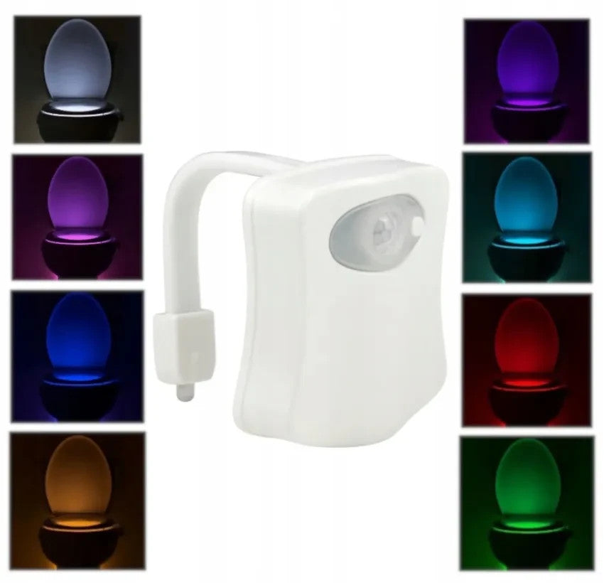 Toilettenlicht mit Bewegungssensor – LED WC Nachtlicht 8 Farben, Batteriebetrieb