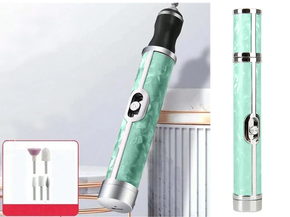 Nagelfräser Maniküre Pediküre Set 💅 USB-C Wiederaufladbar Akku 5 Aufsätze