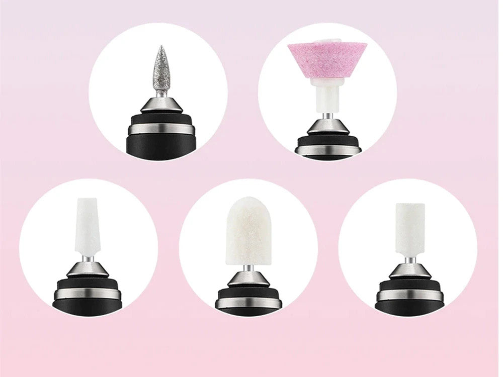 Nagelfräser Maniküre Pediküre Set 💅 USB-C Wiederaufladbar Akku 5 Aufsätze