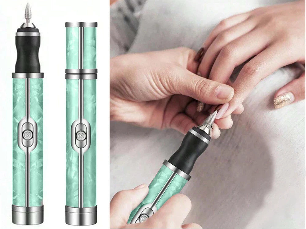 Nagelfräser Maniküre Pediküre Set 💅 USB-C Wiederaufladbar Akku 5 Aufsätze