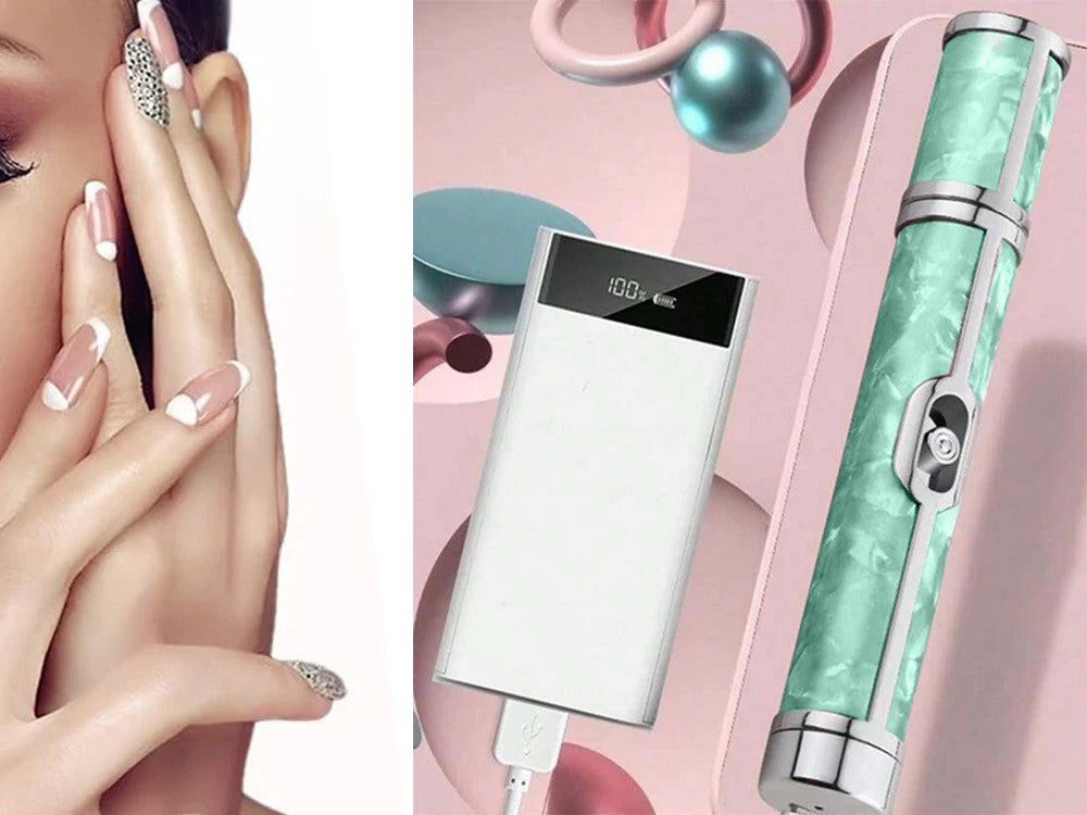 Nagelfräser Maniküre Pediküre Set 💅 USB-C Wiederaufladbar Akku 5 Aufsätze