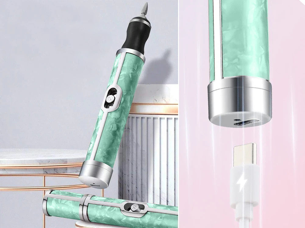 Nagelfräser Maniküre Pediküre Set 💅 USB-C Wiederaufladbar Akku 5 Aufsätze