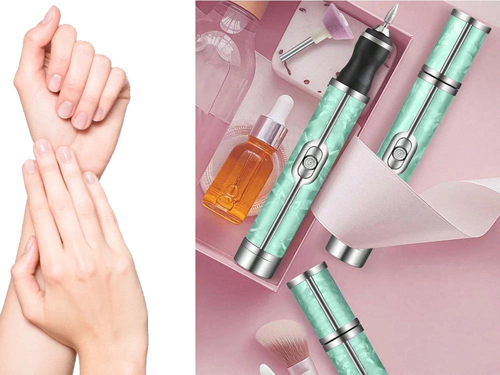 Nagelfräser Maniküre Pediküre Set 💅 USB-C Wiederaufladbar Akku 5 Aufsätze