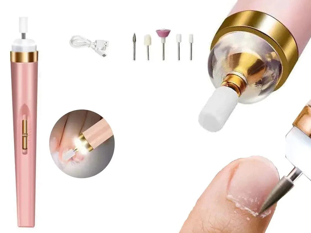 Elektrischer Maniküre Pediküre Nagelfräser Set 💅 USB Wiederaufladbar 5 Aufsätze