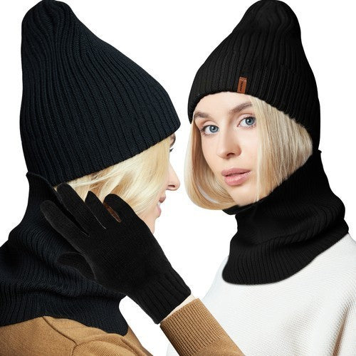 handschuhe mütze damen Damen Winterset 3-teilig ❄️ Mütze Schal Handschuhe Warm Acryl Universa
