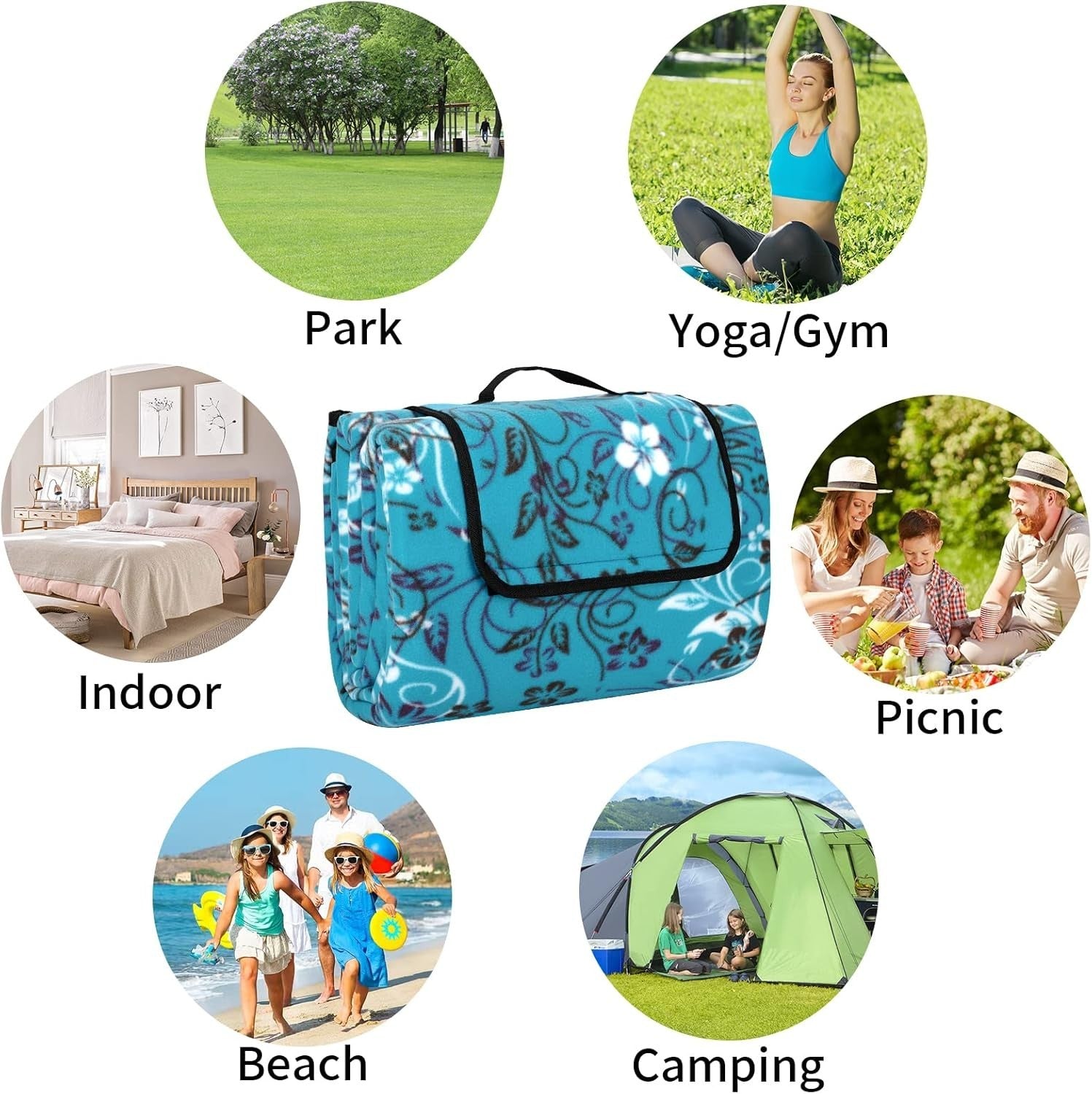 Picknickdecke 200x200cm Campingdecke wasserdicht wärmeisoliert Outdoor