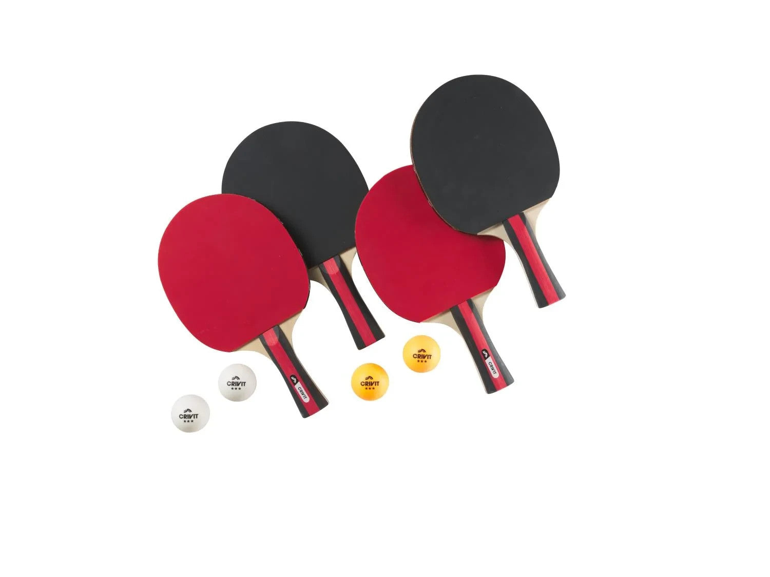 CRIVIT Tischtennis Set 4 Schläger + 4 Bälle + Tragetasche 🏓