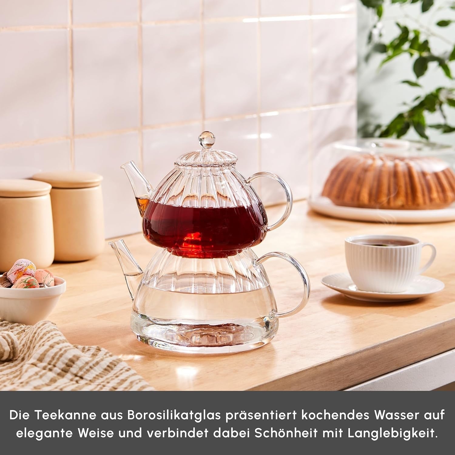 Karaca Lori Glas Teekanne 0,6–1,2L mit Glasgriff – Türkischer Teekocher 🍃