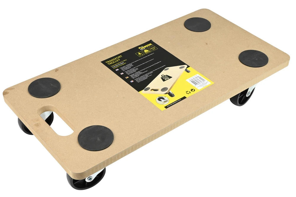 Transportwagen 58x30 cm bis 200 kg MDF Rollbrett mit Griff & Lenkrollen