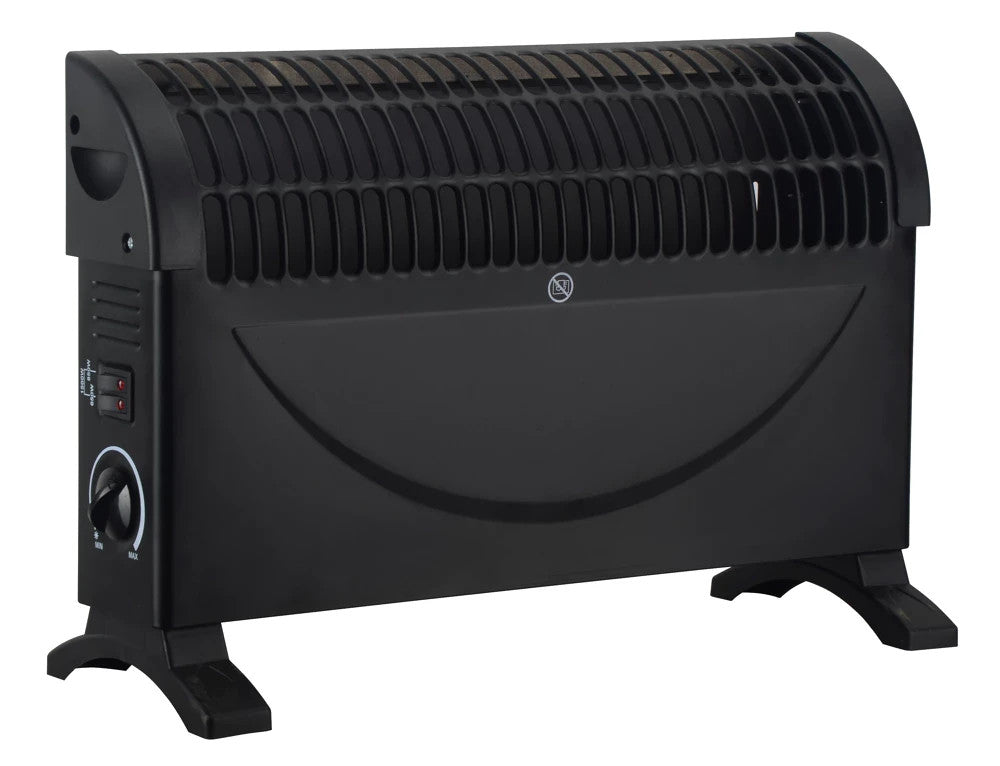 Konvektorheizung 750–1500W Schwarz Klein mit Thermostat & Überhitzungsschutz