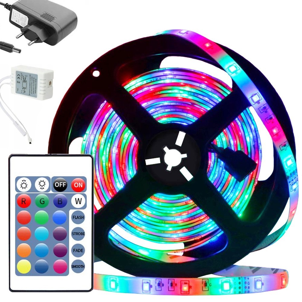 LED Band 3528 RGB 4.5m IP65 wasserdicht mit Netzteil & Fernbedienung