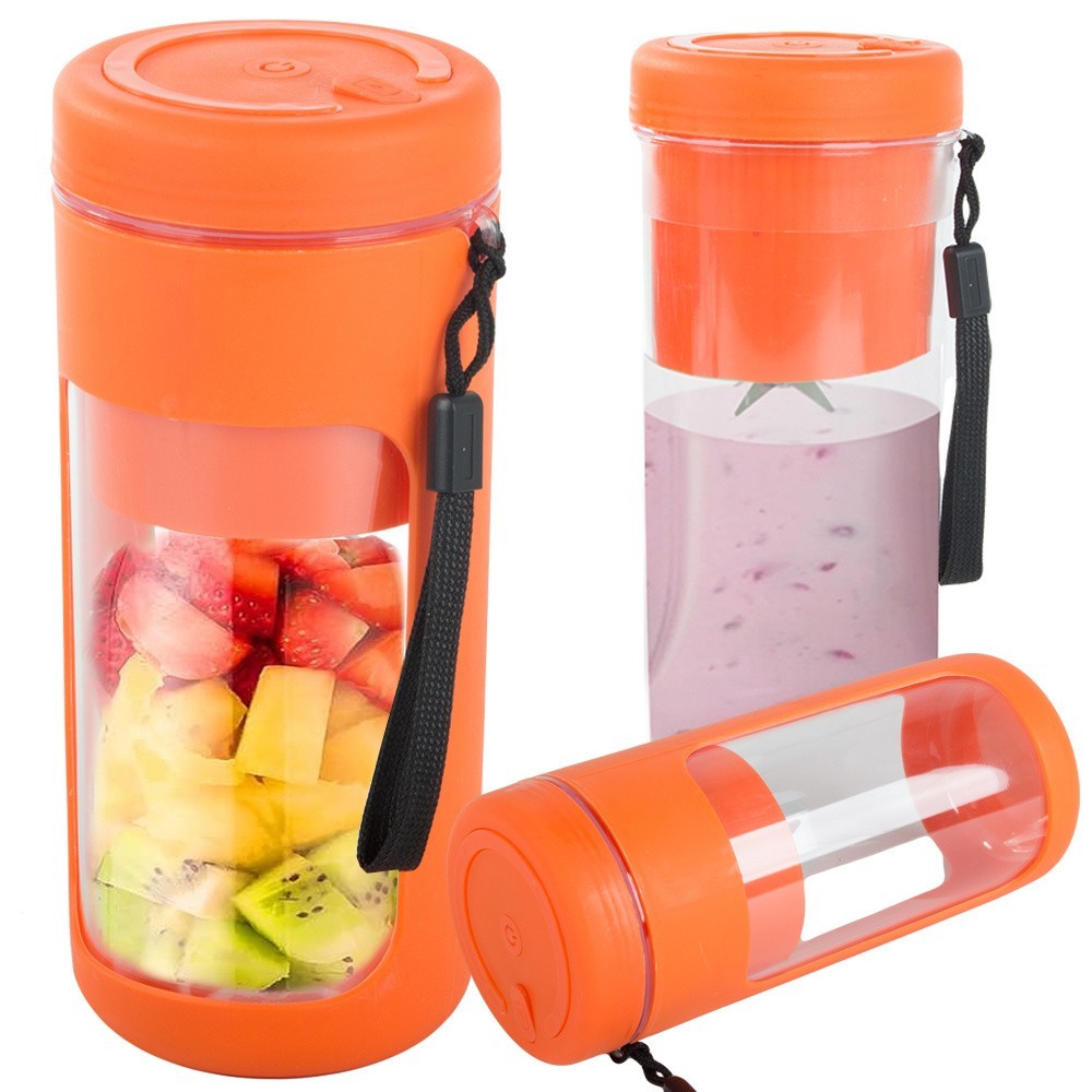 Tragbarer Smoothie Mixer mit USB-Akku – Kabelloser Mini Blender mit 6 Edelstahlklingen & 450 ml Becher für Reisen, Fitness & Büro