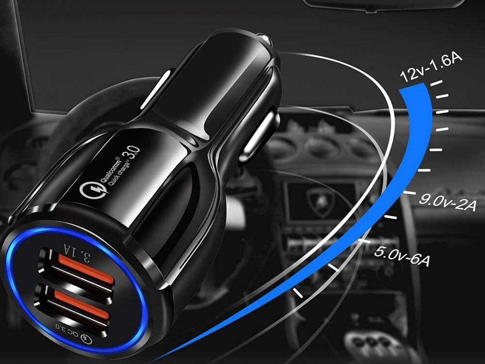 2x USB Quick Charge 3.0 Autoladegerät – Doppellader für Zigarettenanzünder 12–24V
