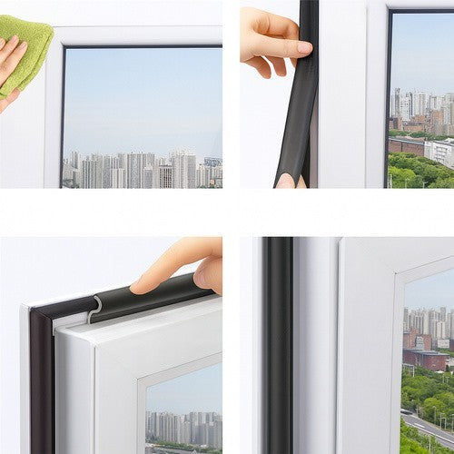 RUHHY Zugluftdichtung Schwarz 400cm 🏠 Tür Fenster Abdichtung selbstklebend