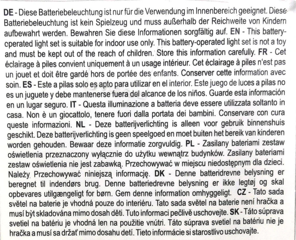 Micro-Drahtlichterkette 120 cm – 10 LEDs, transparente Box, Innenbereich