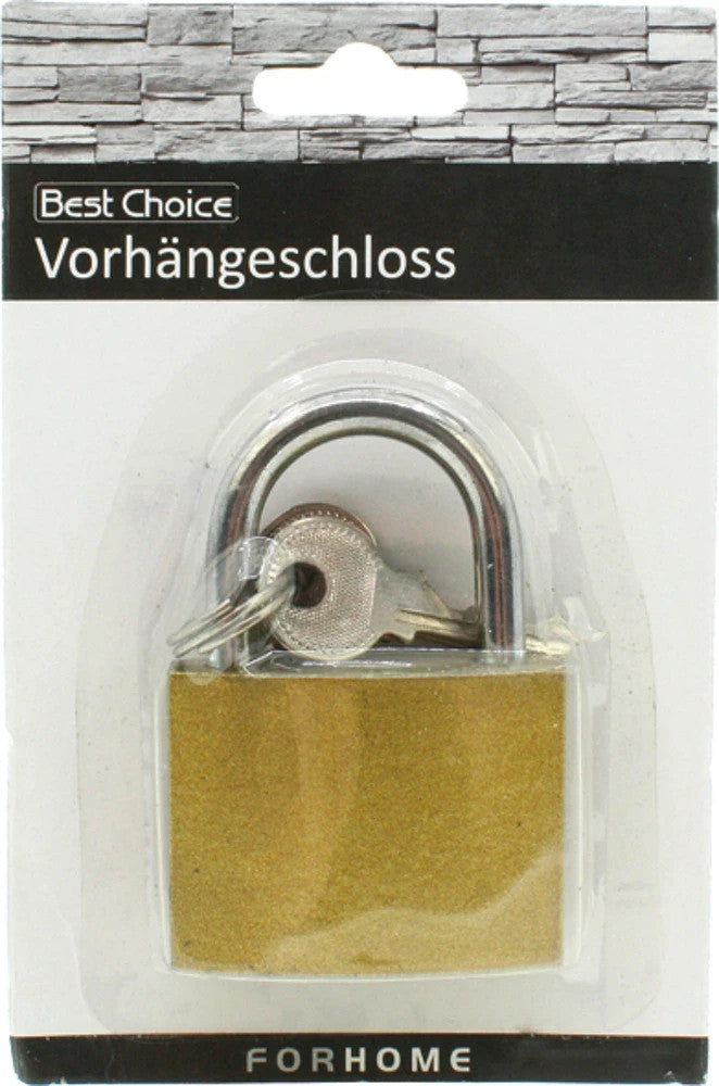 Messing Vorhängeschloss 4,5×6,5 cm – Stabiler Schloss mit Karte