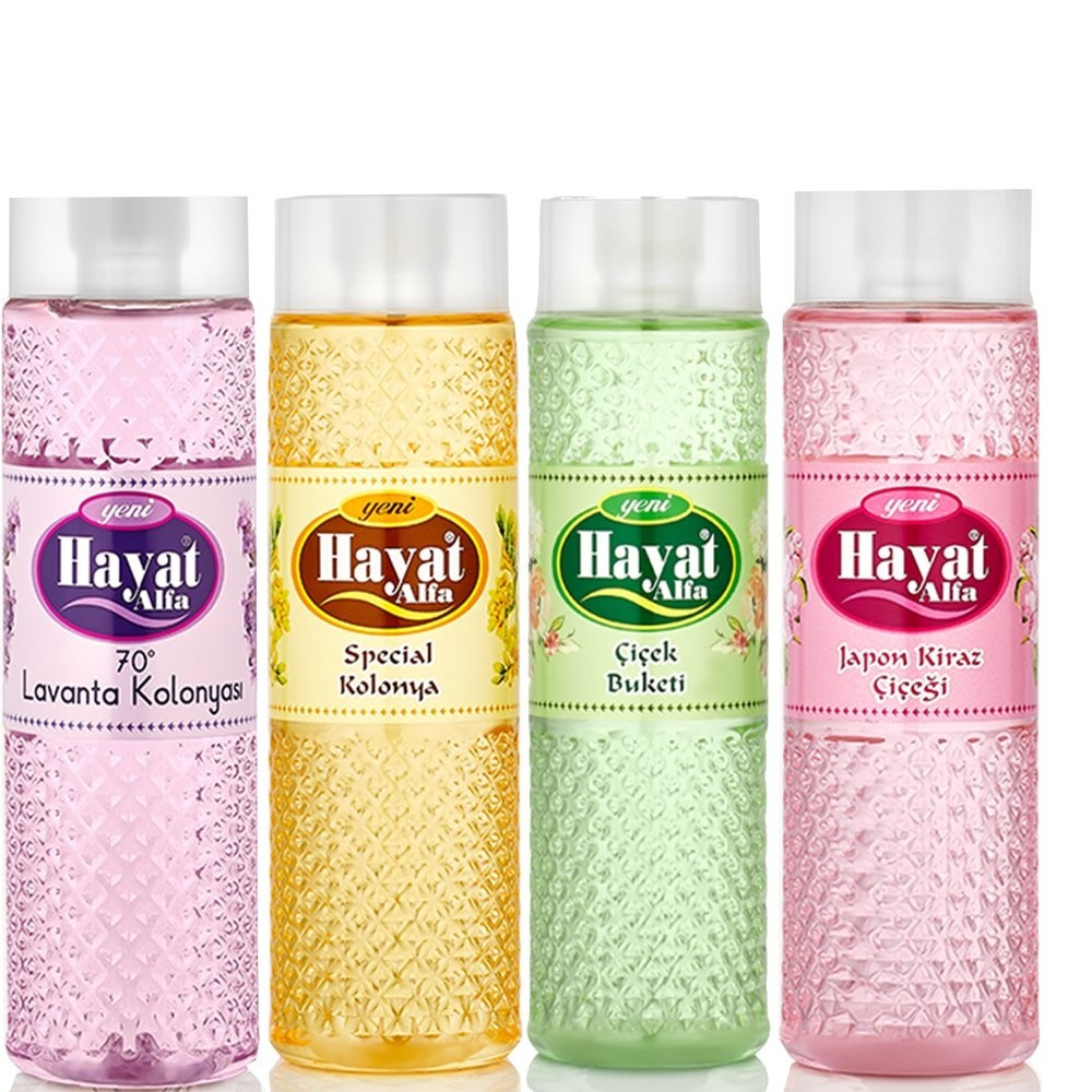 Hayat Alfa Kolonya Set 400 ml & 150 ml â verschiedene DĂźfte â 60/80 % Alkohol đ