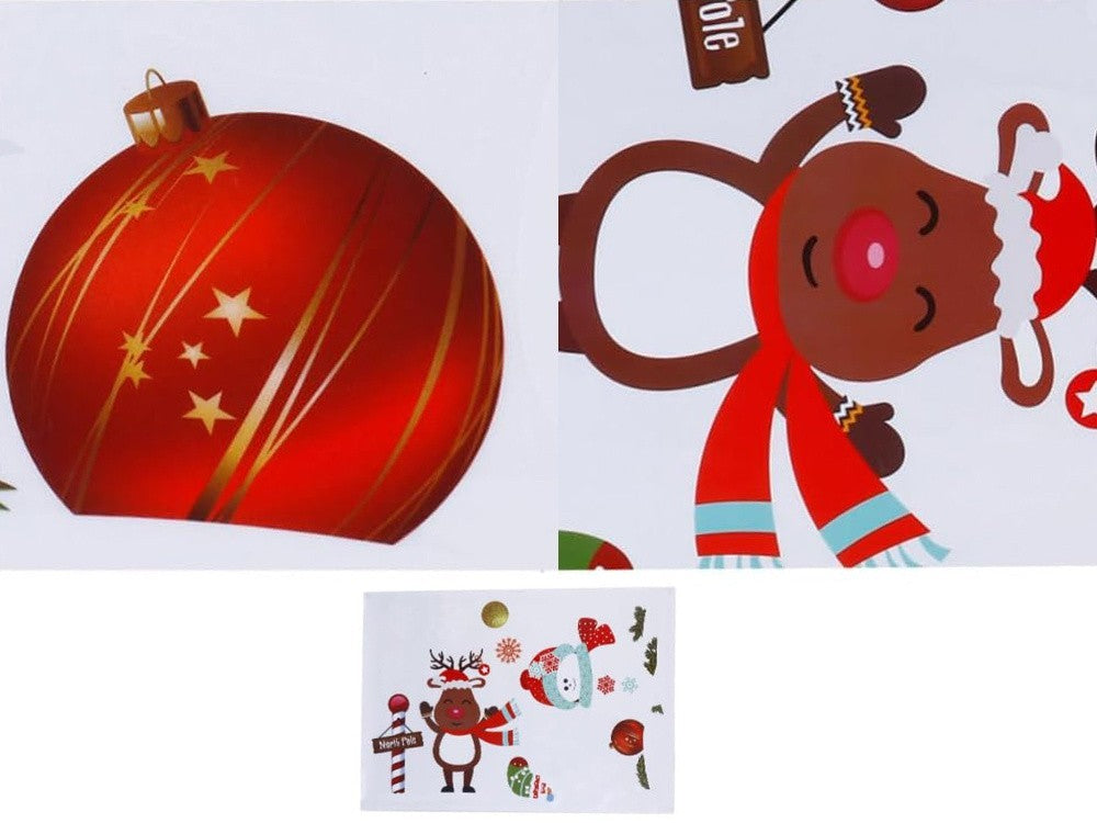 Weihnachten Fensteraufkleber – Selbstklebende Weihnachtsbaum Fensterdeko, Wiederverwendbare Winter Fensterbilder, 35×50 cm