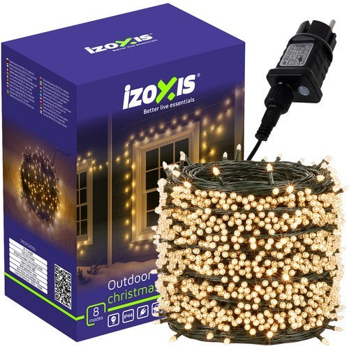 Außen Lichterkette 500 LED 35m warmweiß IP44 8 Modi Weihnachtsbeleuchtung 🎄