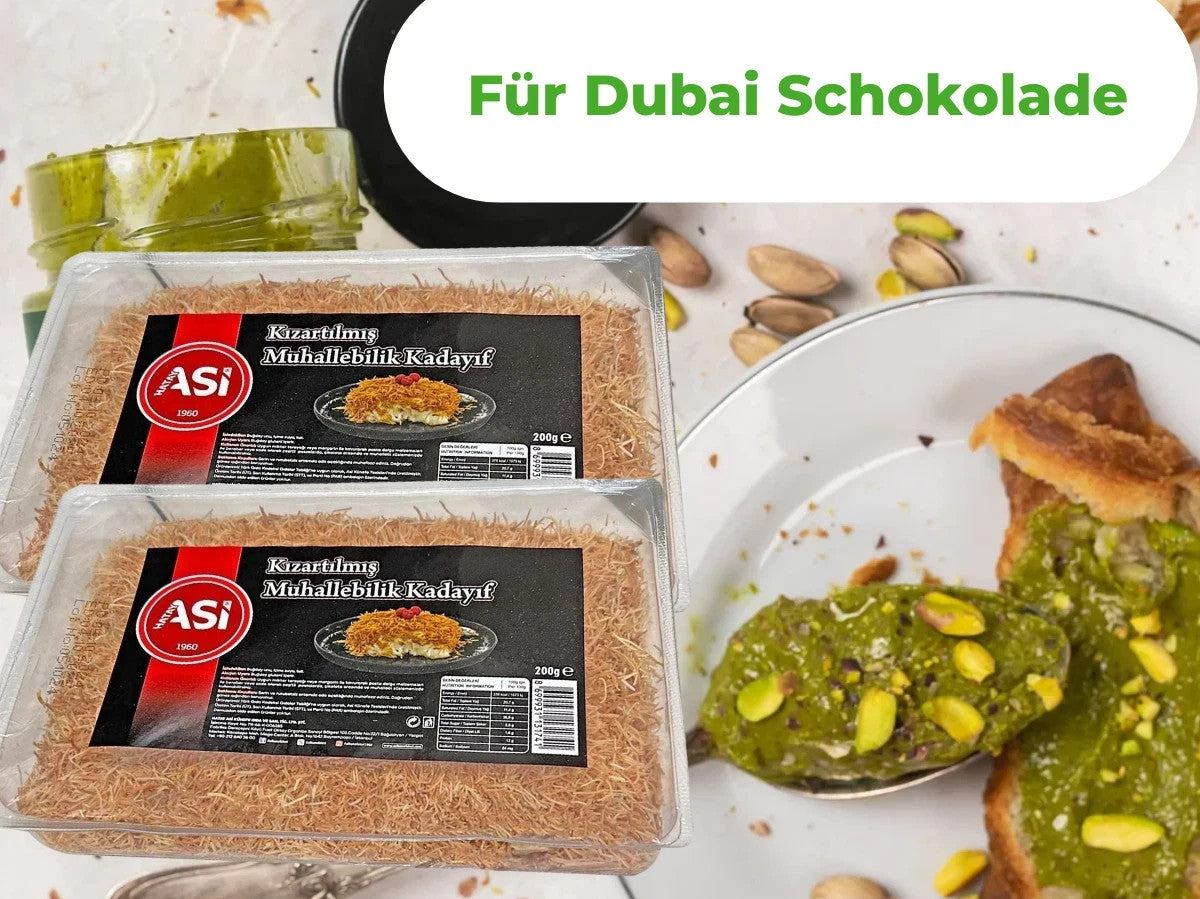 Geröstete Kadayif-Teigfäden für Dubai Style Schokolade-Engelshaar- 3x200g