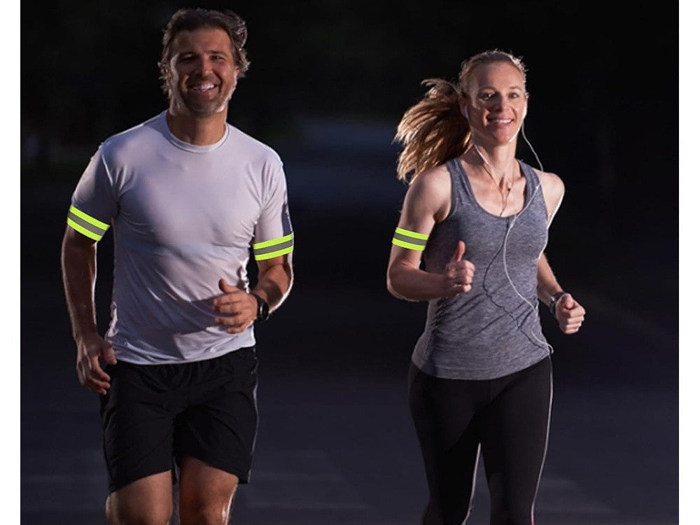 2er-Set Reflektierende elastische Armbänder / Knöchelbänder Reflektor Jogging