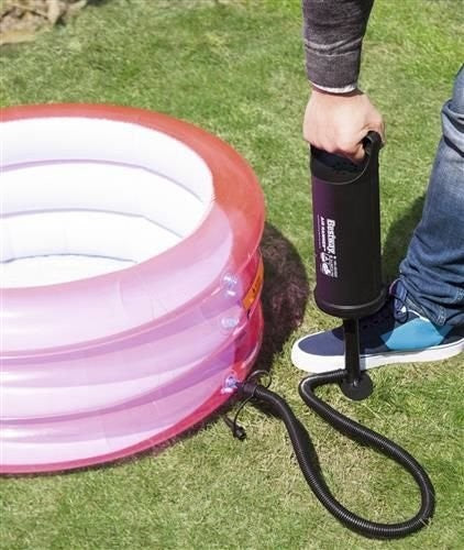 Bestway Air Hammer 30cm Handpumpe Doppelhub mit 3 Düsen für Luftmatratze