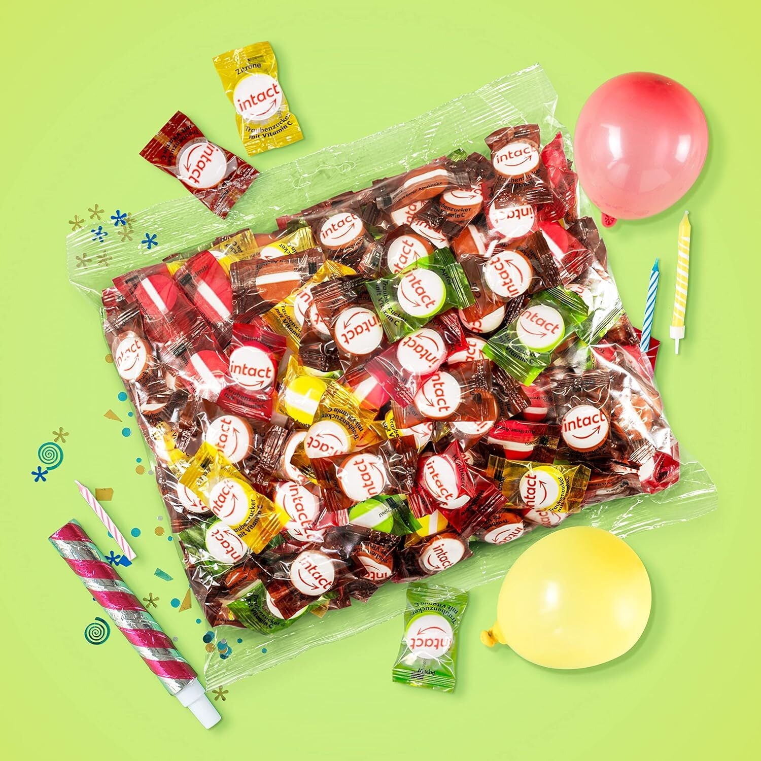 Intact (Kindermischung) Traubenzucker im Beutel • 500g Traubenzucker Bonbons