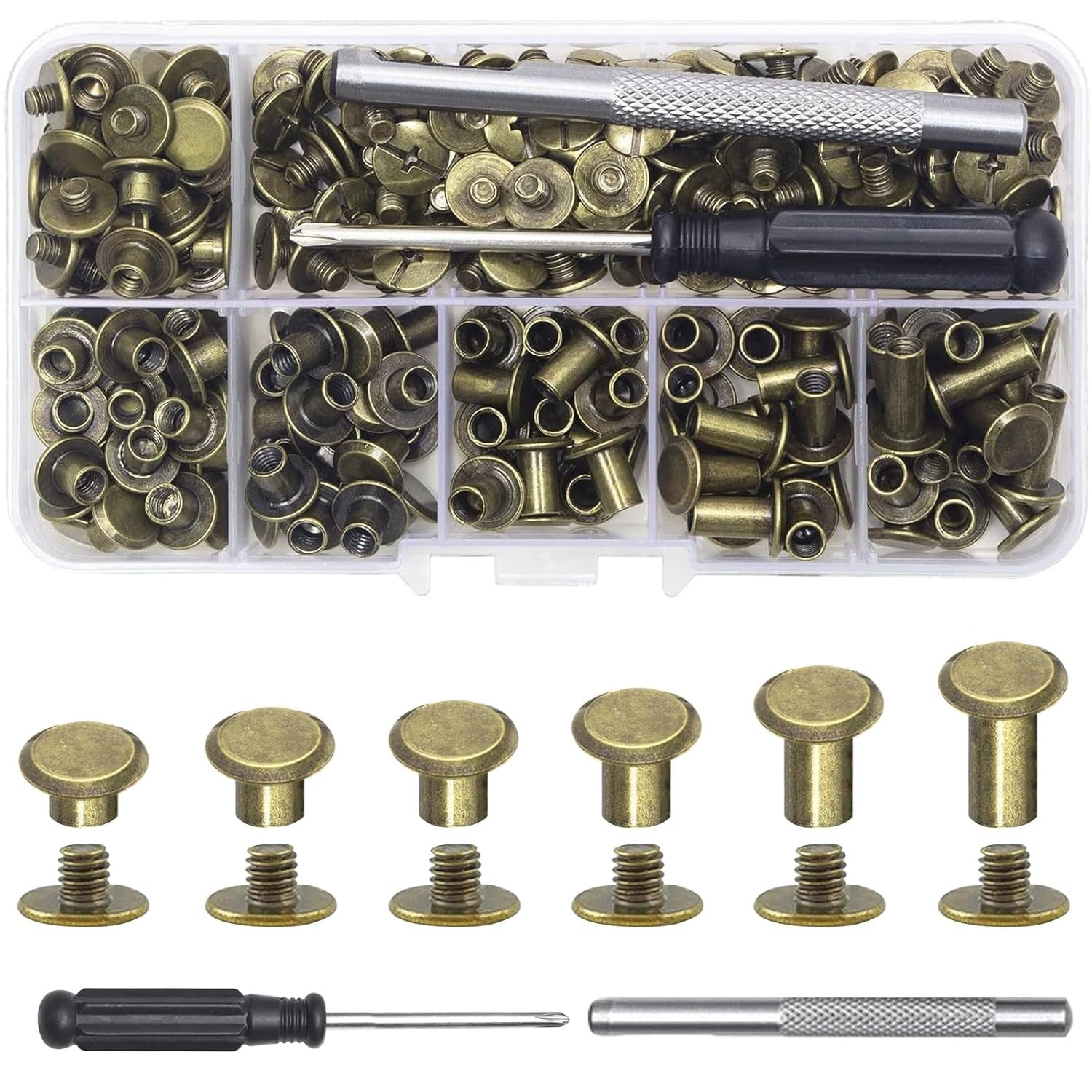 110x Chicago Schrauben M5 Buchschrauben Nieten Leder Handwerk Bronze