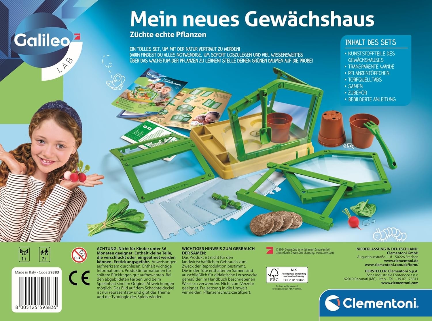 Clementoni Galileo Lab Gewächshaus â Pflanzkasten & Samen Garten Set fĂźr Kinder