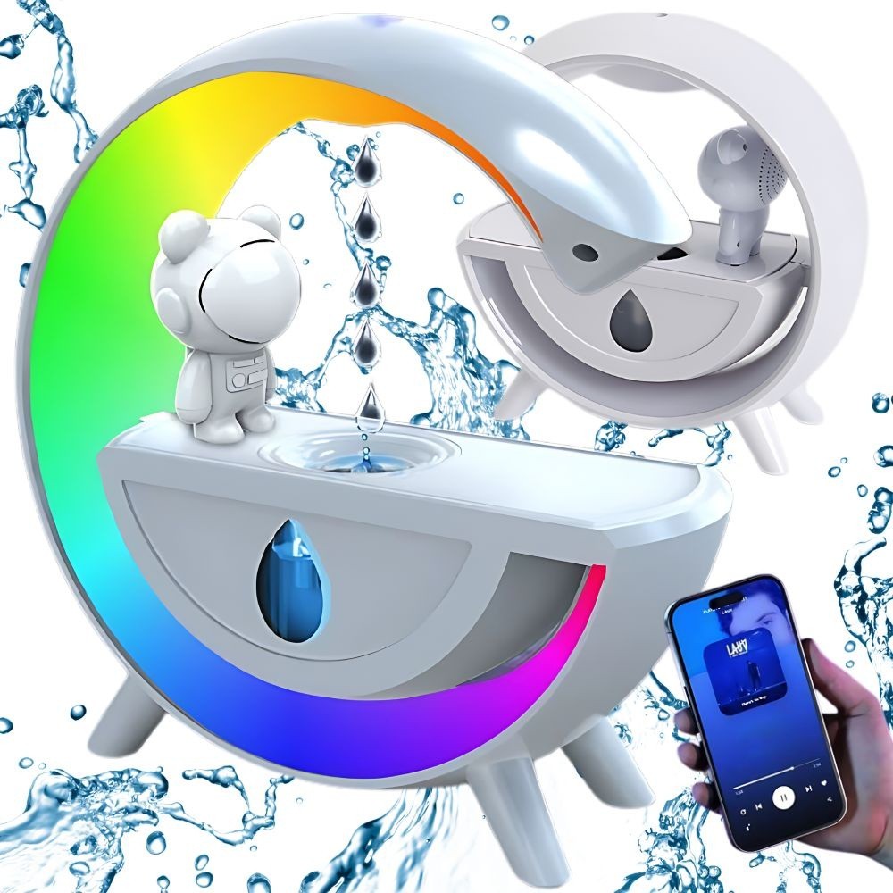 Luftbefeuchter Astronaut mit Bluetooth Lautsprecher LED RGB USB Mist