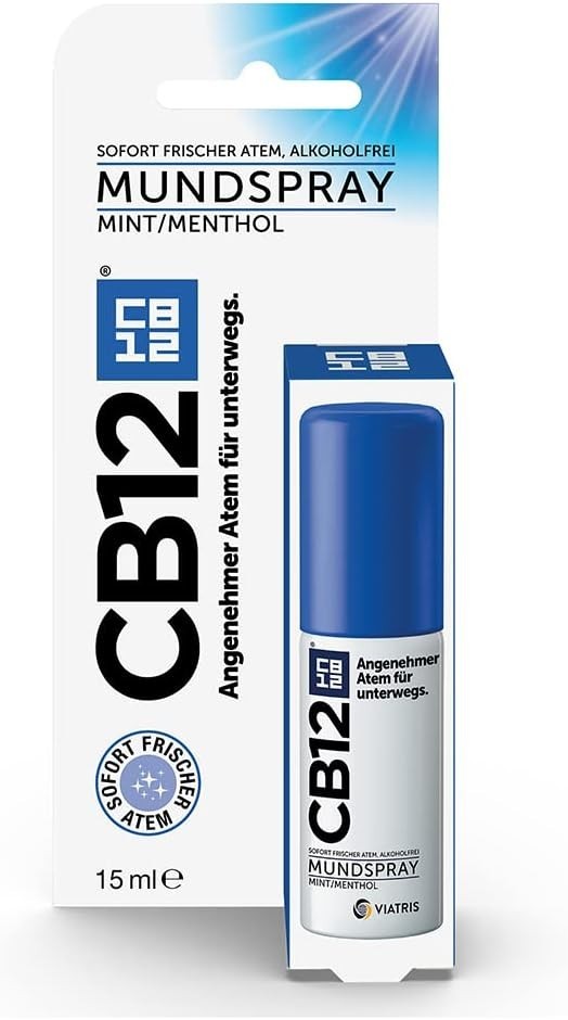CB12 Mundspray 15ml Minze Menthol gegen Mundgeruch für unterwegs
