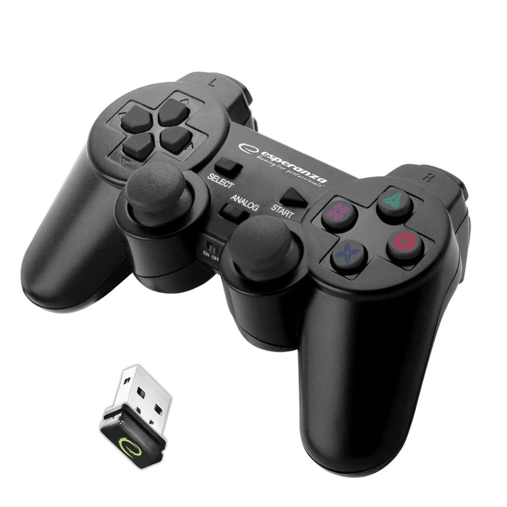 Esperanza Gladiator Kabelloses Gamepad PC PS3 USB 2.4GHz Schwarz