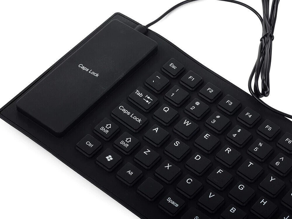 Flexible wasserfeste USB Silikon Tastatur – Faltbar, leise Soft-Touch Tasten