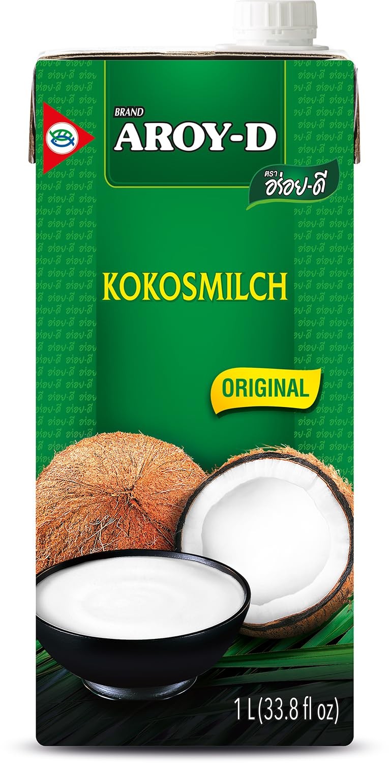 Aroy-D Kokosmilch 1000ml 19% Fett Schraubverschluss Ideal Kochen Backen