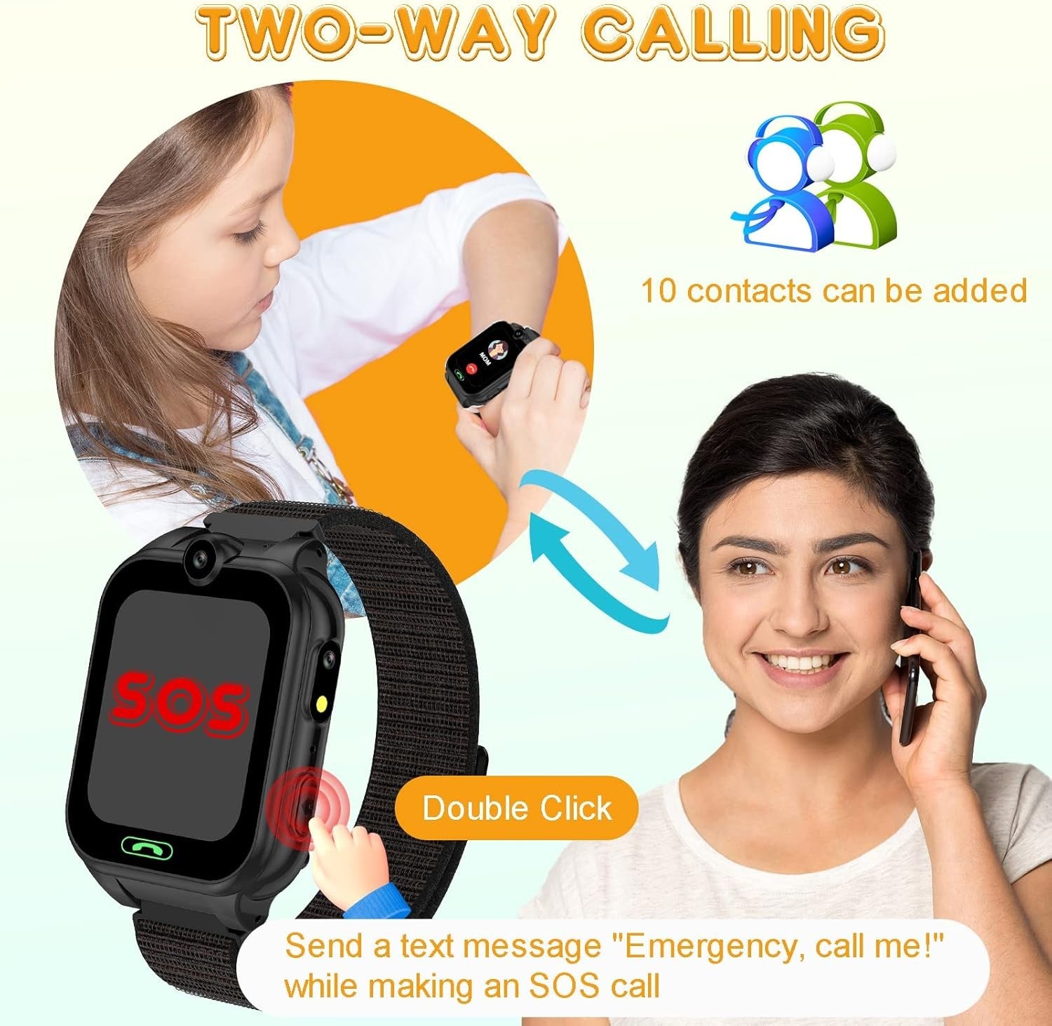 PTHTECHUS Smartwatch Kinder - 1.68'' Uhr Telefon für Mädchen Jungen mit Anruf