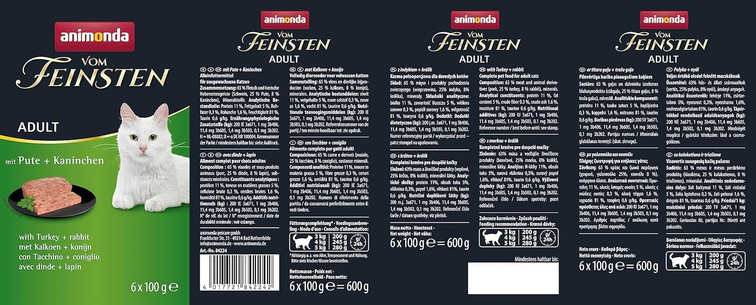 Animonda Vom Feinsten Adult Katzenfutter, Nassfutter für ausgewachsene Katzen