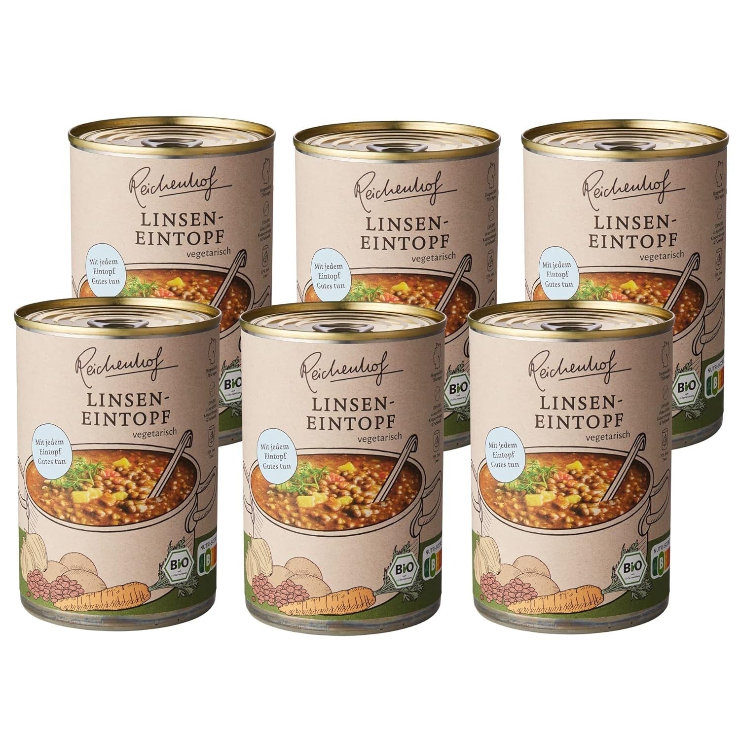 Reichenhof Bio Linsen Eintopf Vegan 6er Pack 6×400g