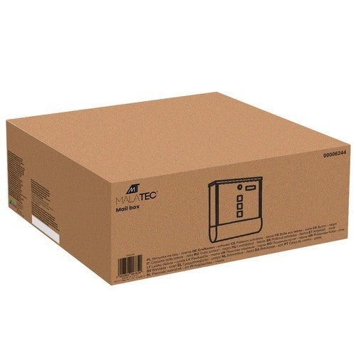 Briefkasten Schwarz A4 mit Zeitungsrolle Schloss Wandmontage Metall