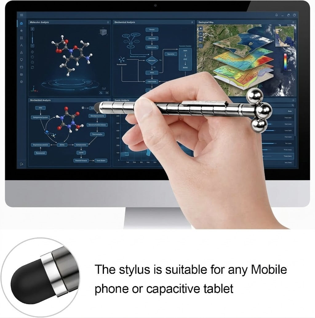 Magnetischer Kugelschreiber Multifunktion Stressabbau Stift Schwarz Gadget