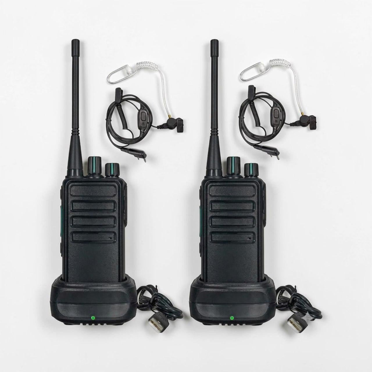 PMR446 Walkie Talkie 2er Set VOX Headset Funkgerät Notruf Klonfunktion