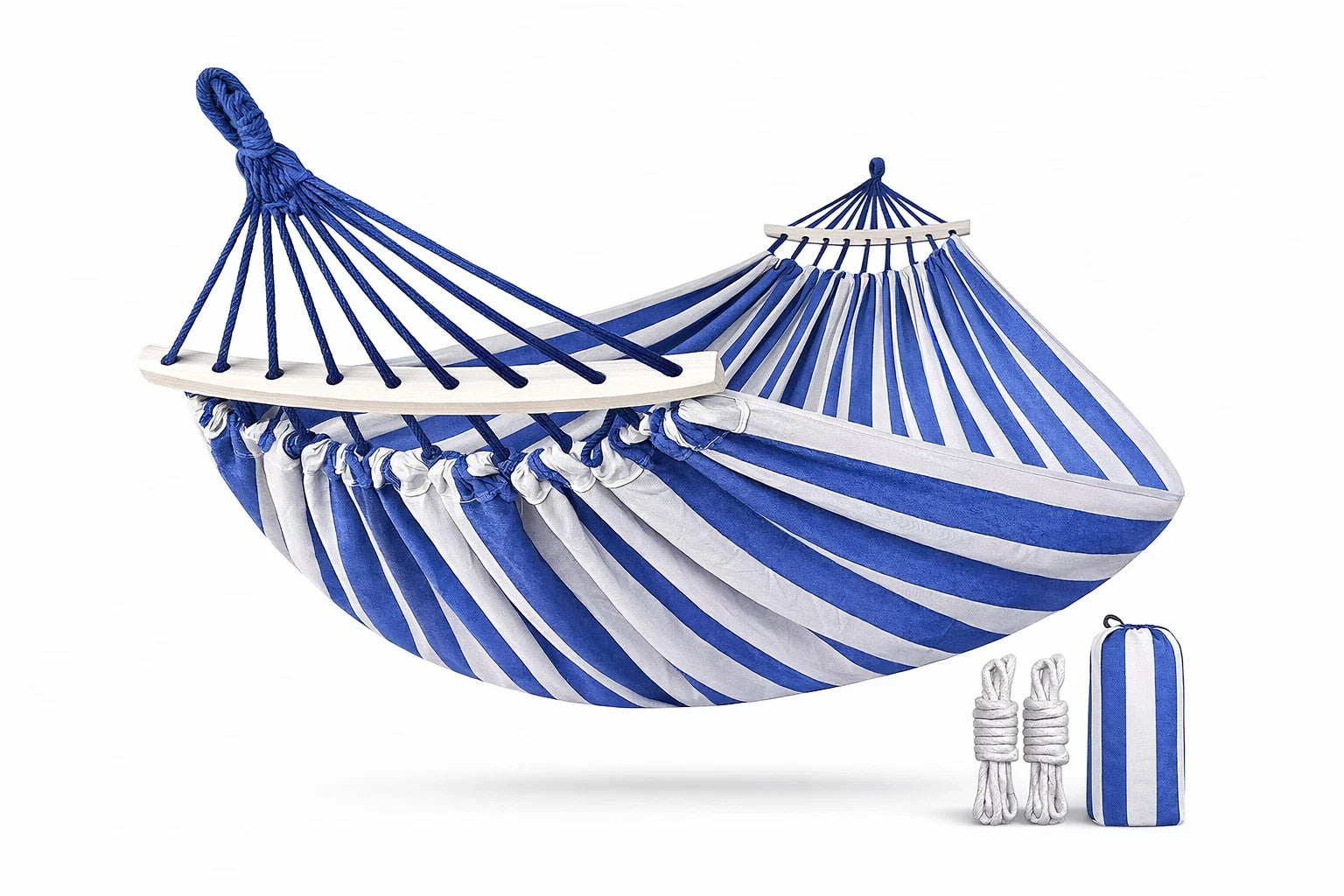 XXL Hängematte 150x200 cm Blau Garten Camping Outdoor Reise Relax Matt